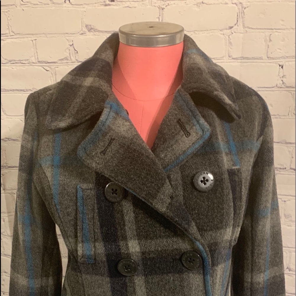 American Eagle Plaid Double Breasted Jacket